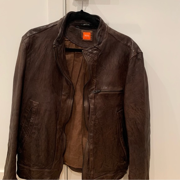 Hugo Boss Vintage Distressed Leather Jacket - Picture 5 of 13